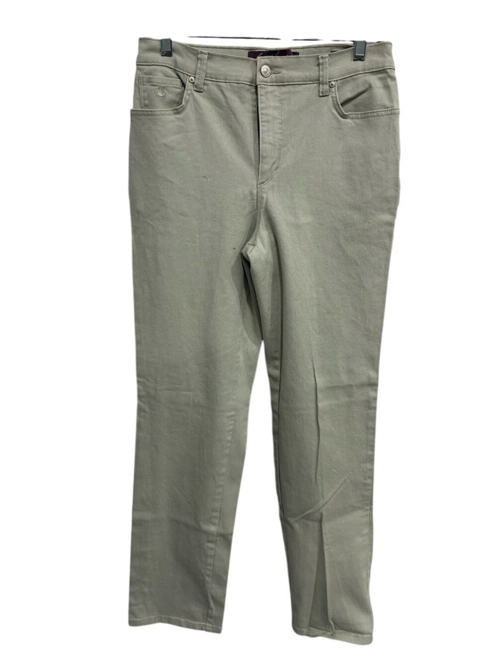 Gloria Vanderbilt 6 Khaki Straight Leg Pants Cotton Blend Minimalist Clean Girl
